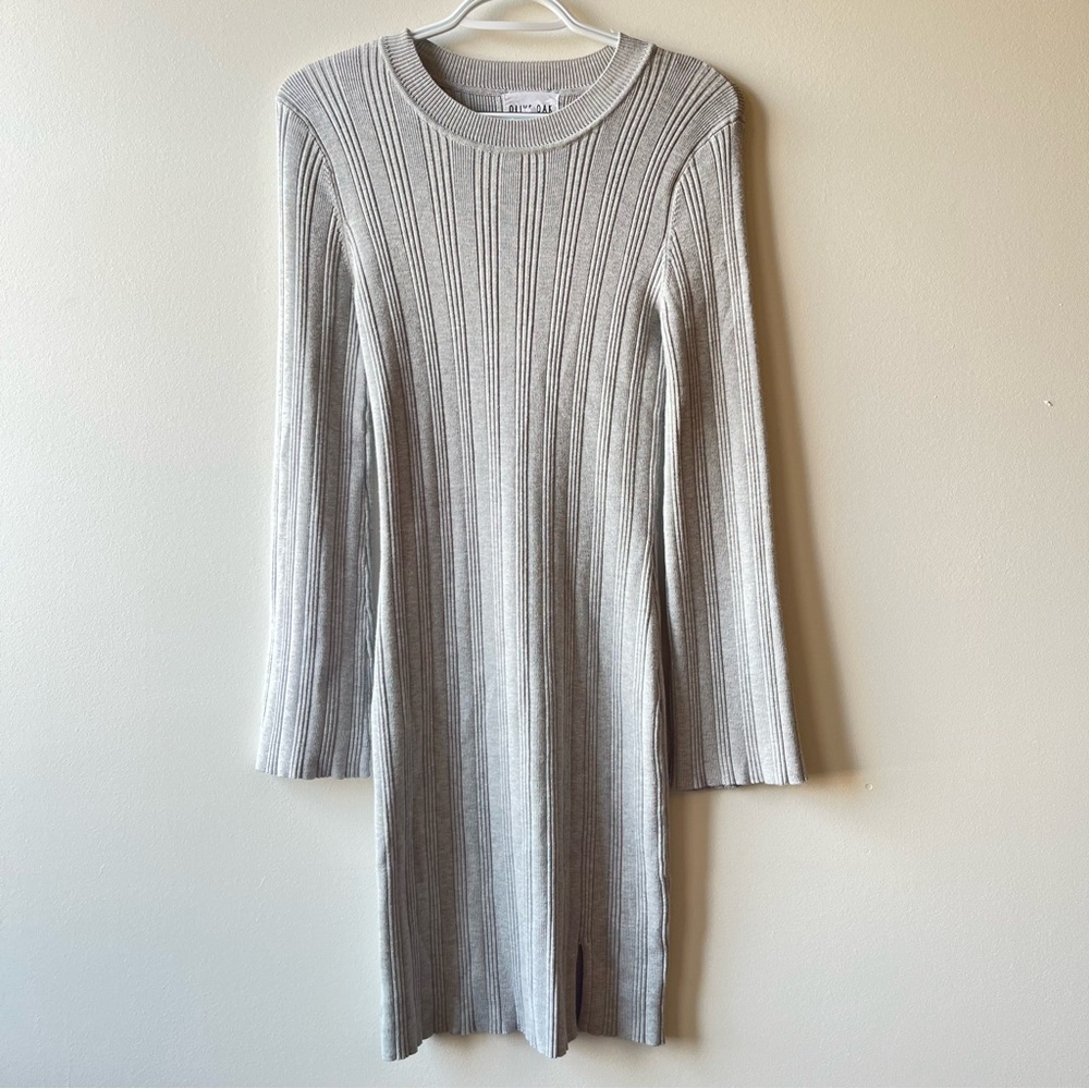 Gray sweater dress